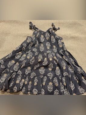 18-24 months Black Feather Print Sleeveless Peplum dress